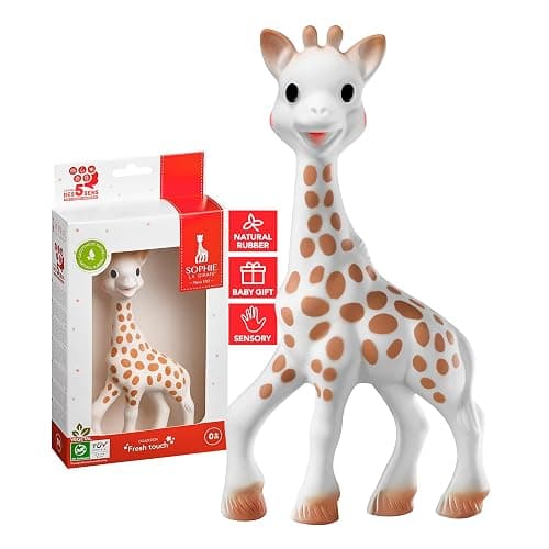 Sophie la girafe Baby Teether β 100% Natural Rubber Teething Toy β Handmade in France β BPA-Free, Non-Toxic, Vegan, Sensory Stimulating Teether for Newborns 0+ Months - Image 1