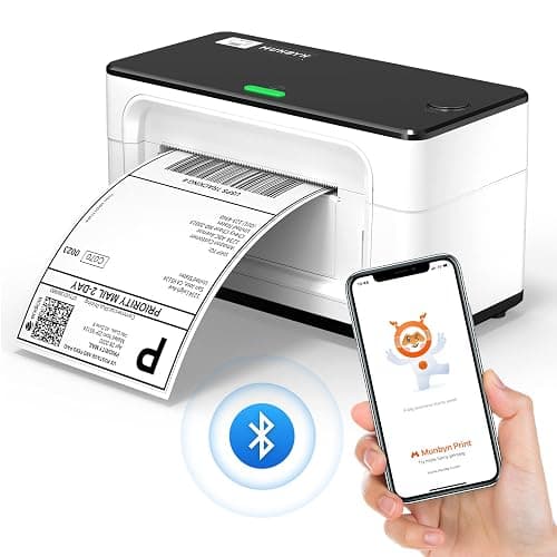 MUNBYN Bluetooth Label Printer, Desktop Thermal Label Printer 4x6 for Shipping Postage Home Small Business, Compatible with Etsy, Shopify, Ebay, Amazon, Royal Mail, FedEx, UPS, 941B, White - Image 1