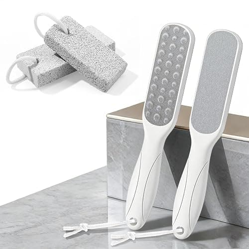 Foot Scrubber Pumice Stone for Feet: 4pcs Set Callus Remover for Women, Pedicure Tool for Smooth Cracked Heels & Dead Skin Care, Foot Grooming Home - Image 1