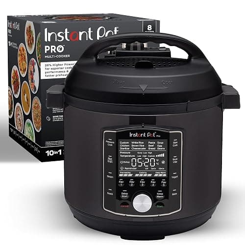 Instant Pot Pro (8 QT) 10-in-1 Pressure Cooker, Slow Cooker, Rice/Grain Cooker, Steamer, Sauté, Sous Vide, Yogurt Maker, Sterilizer, and Warmer, Includes App With Over 800 Recipes, Black - Image 1
