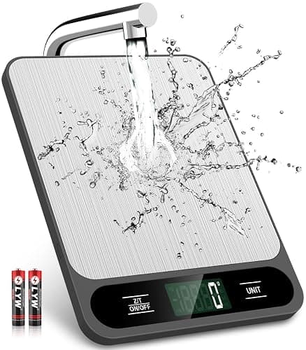 Mik-Nana Food Scale, 10kg/22lb Digital Kitchen Scale Weight Grams and Ounces for Baking Cooking Coffee Package Postage, 6 Units with Tare Function, LCD Display, Easy Clean Stainless Steel - Image 1