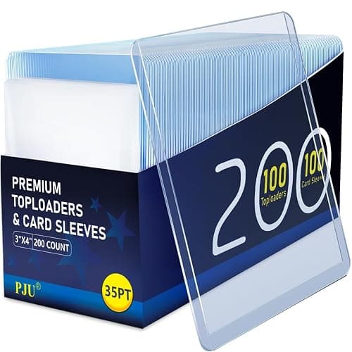 200 Card Sleeves Top Loaders for Cards, Premium Toploaders, 3"x4" Baseball Card Protectors Hard Plastic, Hard Cards Sleeve, Sports Trading Holder (100 Toploaders + 100 Penny Sleeves) - Image 1