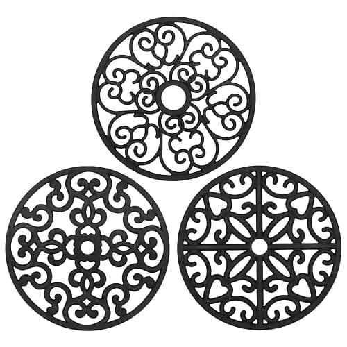 CHEFBEE 3PCS Silicone Trivet Mat - Flexible Non-Slip Heat Resistant Modern Kitchen Teapot Trivets Set for Hot Dishes, Table, Countertop - Image 1