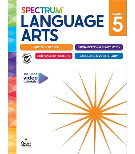 Spectrum Language Arts 5th Grade Workbook, ELA Books for Kids Ages 10-11 Covering Parts of Speech, Vocabulary, English Grammar, Sentence Structure, and More, Classroom or Homeschool Curriculum - Image 1