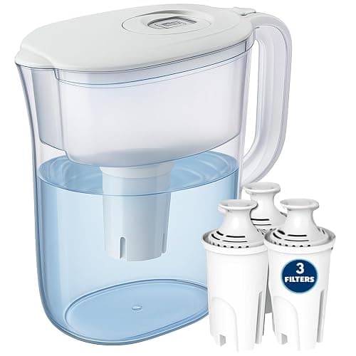 7-Cup Water Filter Pitcher & 3 Filters & Electronic Filter Change Reminder | Compatible with Brita Pitcher Brita Water Pitcher - Image 1