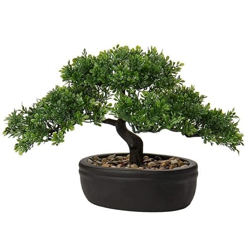 Artificial Bonsai Tree Juniper Faux Plants Indoor Small Fake Plants Decor with Ceramic Pots for Home Table Office Desk Bathroom Shelf Bedroom Living Room Farmhouse Decorations - Image 1