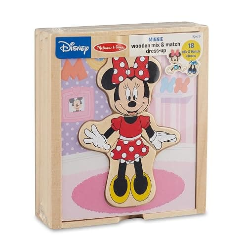 Melissa & Doug Disney Minnie Mouse Dress-Up Puzzle, 18 Pieces Mix and Match Outfits, Sorting & Matching Toy with Storage Case, Educational Puzzle for Toddlers Ages 3+ - Image 1
