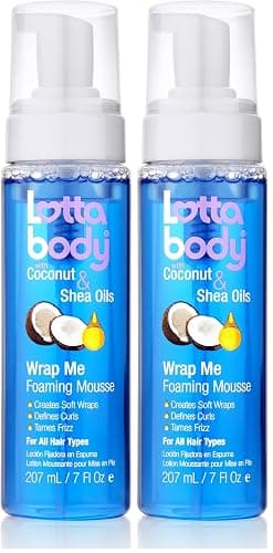 Lottabody Coconut Oil and Shea Wrap Me Foaming Curl Mousse, Creates Soft Wraps, Hair Mousse for Curly Hair, Defines Curls, Anti Frizz, 7 Fl Oz (Pack of 2) - Image 1