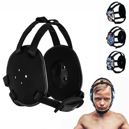 ROAR-INT Kid's Ear Guard BJJ Grappling Head Guard Adjustable Wrestling Headgear for Boys and Girls Earguard MMA Jiu Jitsu (Black) - Image 1