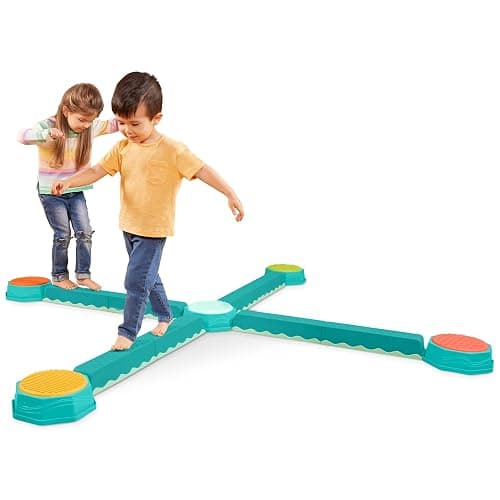 B. Toys – Balance Beam for Kids – Interlocking Balancing Beams – 5 Sensory Pads & 8 Beams – Active Play for Toddlers, Kids – 3+ Years– Balance & Build Set - Image 1