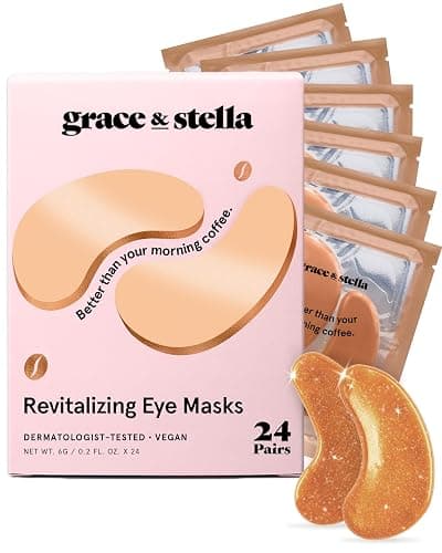 grace and stella Eye Patches with Caffeine - Under Eye Patches for Puffy Eyes - Revitalizing Under Eye Mask - Eye Pads with Niacinamide & Hyaluronic Acid - Vegan Eye Mask Skincare, 24 Pairs - Image 1