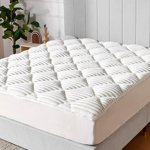 Novilla Fleece Mattress Topper Full, Warm Sherpa Mattress Pad, Cloud-Like Soft Bed Cover for Winter, Deep Pocket fits up to 21", Machine Washable - Image 1