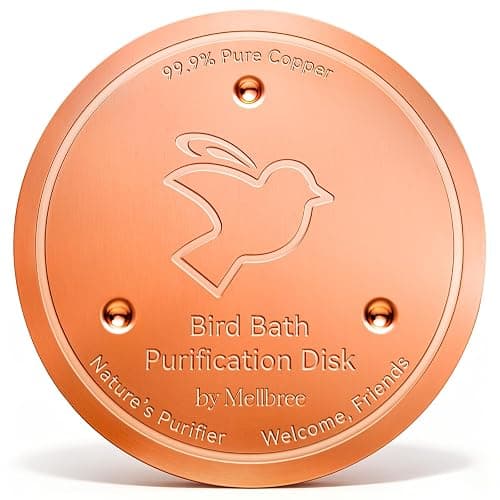 Mellbree Bird Bath Copper Disc, 0.6mm Reinforced 99.99% Pure Copper Cleaning Disk for Physical Safe Clean Water All-Season, Universal Fit for Outdoor Birdbaths, Bowl, Bird Bath Solar - Image 1