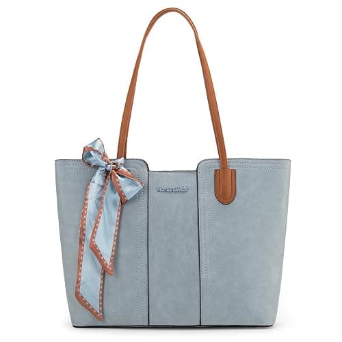 Montana West Tote Bags for Women Medium Top Handle Handbags with Scarf - Image 1