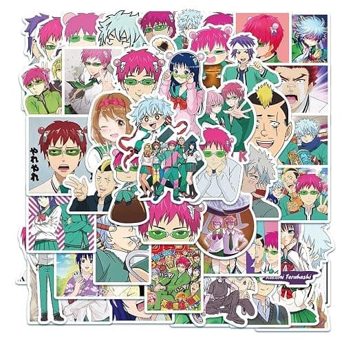 Saikik Stickers, 50 Pcs Saikik Figure Vinyl Waterproof DIY Sticker Decals for Party, Water Bottle Scrapbook Laptop Skateboard Computer for Teens Students - Image 1