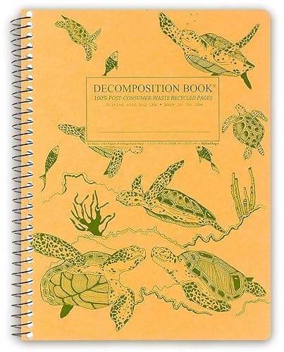 Decomposition Sea Turtles College Ruled Spiral Notebook - 9.75 x 7.5 Journal with 160 Lined Pages - 100% Recycled Paper - Cute Notebooks for School Supplies, Home & Office - Made in USA - Image 1