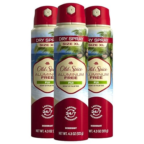 Old Spice Men's Aluminum Free Deodorant Dry Body Spray, Fiji, 24/7 Odor Protection, 4.3oz (Pack of 3) - Image 1
