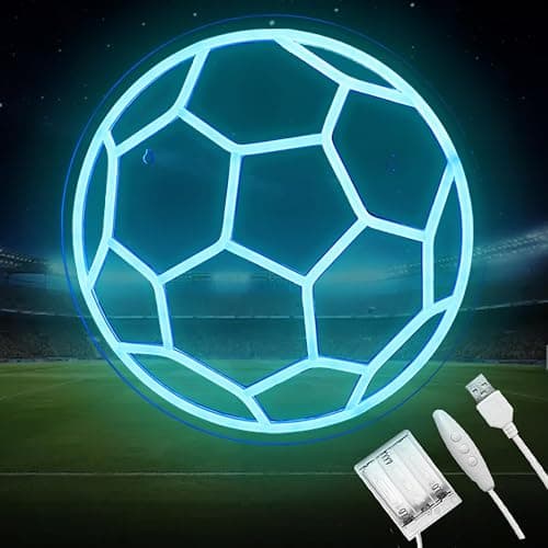 Football Neon Sign Battery Operated/USB Powered, Football Light with Adjustable Brightness, Football Room Decor for Boys, Football Gifts for Boys 8-12 (12.9 x 12.9 inches) - Image 1