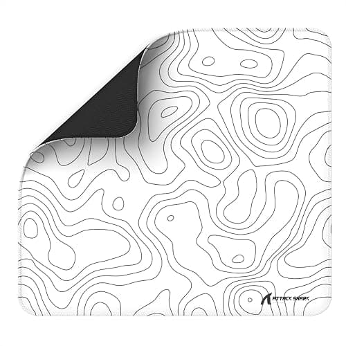 ATTACK SHARK CM02 eSports Gaming Mouse Pad, Water Resistant Coating Large Mouse Mat, Heavy Textured Smooth Control Surface, Non-Slip Rubber Base, Micro-Knit Stitched Edges, 450x400x4mm-White Contour - Image 1