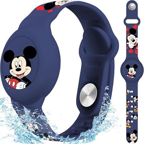 Waterproof AirTag Bracelet for Kids, Cut Cartoon Air Tag Holder for Kids with Full Coverage Hidden Design, Silicone Airtag Wristband for Child - Blue - Image 1
