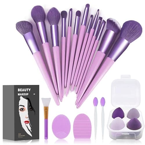 Koccido Makeup Brushes 22 Pcs Makeup Kit,Foundation Brush Eyeshadow Brush Make up Brushes Set (Purple, 22 Piece Set Large) - Image 1