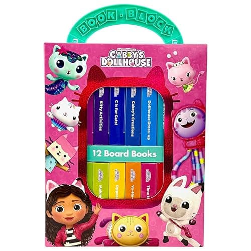 DreamWorks Gabby’s Dollhouse - My First Library Board Book Block 12-Book Set - First Words, Alphabet, Numbers, and More! - PI Kids - Image 1