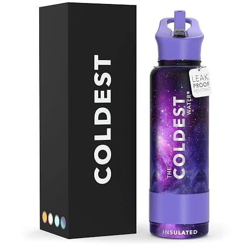 Coldest Insulated Water Bottle with Straw Lid - Stainless Steel Metal Insulated Bottle for Men & Women (Astro Purple, 40 oz) - Image 1