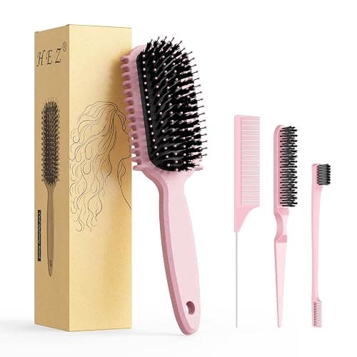 Curl Defining Brush, Curly Hair Brush, Slick Back Hair Brush, For Combing and Shaping Curls in All Hairstyles to Reduce Pulling (Pink) - Image 1