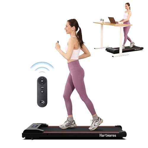 Hartwares Walking Pad Under Desk Treadmill, Portable Mini Treadmill for Home/Office/Small Spaces, 2.5HP Quiet Brushless Walking Jogging Machine with 265 lbs Weight Capacity, Remote & App Control - Image 1