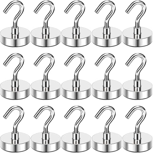MIKEDE Magnetic Hooks 15Pack 28lbs+ Magnet Hook 2025 Cruise Cabin Ship Essentials Heavy Duty Strong Magnets Refrigerator Fridge Hanging for Classroom Beach Vacation Kitchen Grills Home - Image 1