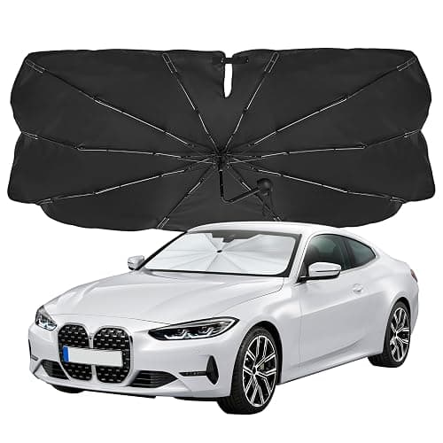 EcoNour Umbrella Windshield Sun Shade for Car | Foldable Umbrella Sun Shield | UV & Heat Protection for Front Window Shade with Storage Pouch | Fits Sedans Truck & SUVs | Medium 57"x 33" - Image 1
