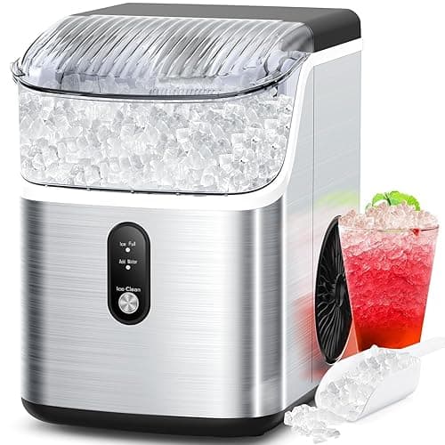 COWSAR Nugget Ice Makers Countertop, Soft Chewable Crushed Ice Maker Machine, Portable Pebble Ice Maker Countertop, 34Lbs/Day, Self-Cleaning, One-Button Operation Ice Machine for Home Kitchen Party - Image 1