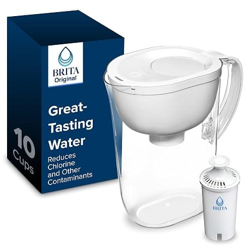 Brita Large Water Filter Pitcher for Tap and Drinking Water, Includes 1 Standard Filter, BPA-Free, Lasts Two Months, 10-Cup Capacity, Bright White - Image 1