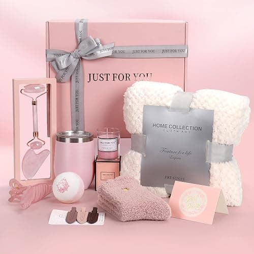 Birthday Gifts for Women,Gifts for Women, Get well Soon Gifts,Relaxing spa gift basket,Bridesmaid Gifts,Luxury Flannel Blanket .Holiday Gift for Mom, Wife, Sisters, Girlfriends - Image 1