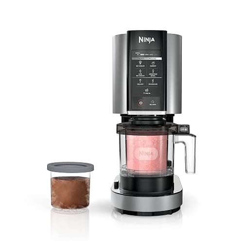 Ninja NC301 CREAMi Ice Cream Maker, for Gelato, Mix-ins, Milkshakes, Sorbet, Smoothie Bowls & More, 7 One-Touch Programs, with (2) Pint Containers & Lids, Compact Size, Perfect for Kids, Silver - Image 1
