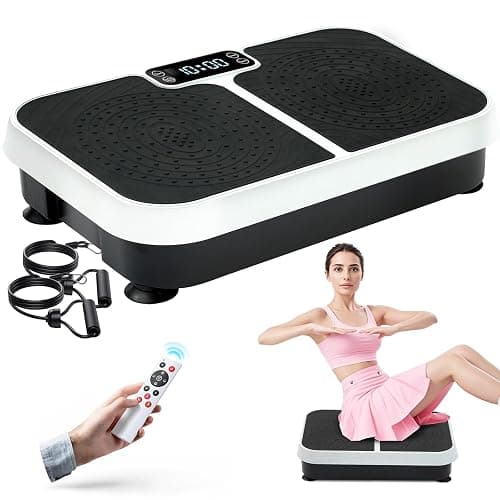 Homesy Vibration Plate Exercise Machine, Vibrating Plate for Lymphatic Drainage, Full Body Shaking Workout Fitness Platform Board, Sport Gym Equipment for Weight Loss Fat Burner - Image 1