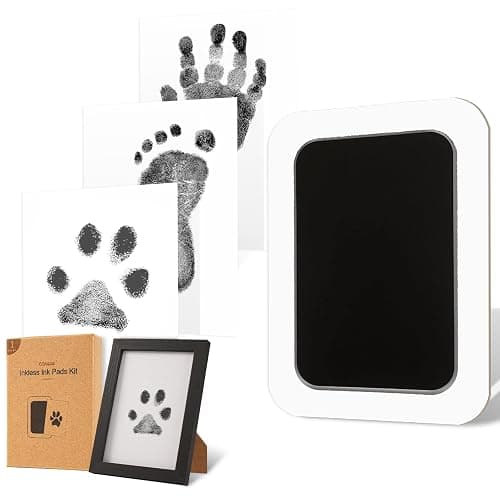 catose Inkless Paw Print Kit for Dogs,Cats & Babies,Clean Touch Dog Nose | Baby Handprint Kit,Mess Free Dog Paw Print Kit,4-Pcs Ink Pads & 2 Wooden Frames,Keepsake Gifts for Pet Lovers,New Moms - Image 1