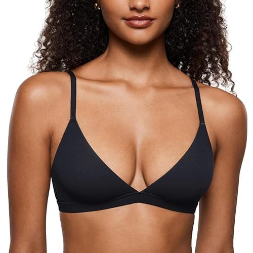 INLYRIC Women's Inbarely Triangle Bralette Plunge Unlined Seamless Bra No Underwire Sexy Comfortable Everyday - Image 1