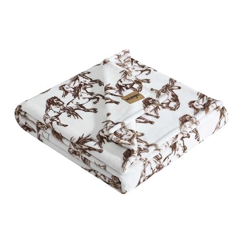 Wrangler - Blanket, Super Soft Plush Bedding, Yellowstone Inspired Throw Blanket for Couch or Bed (Mustangs Brown, 50" x 70") - Image 1