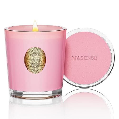 M&SENSE Luxury Colored 10.2 oz Soy Wax Candle | Peony Blush Scented | 55 Hour Burn for Home Scented|Candle Gift for Women and Men - Image 1