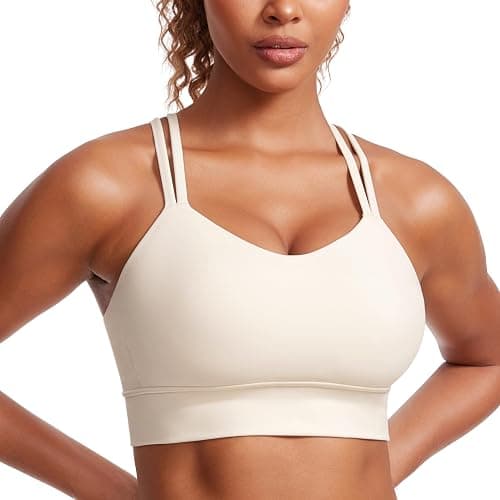 CRZ YOGA Softness Mold Womens Butterluxe Strappy Longline Sports Bra - Double Spaghetti Strap Workout Yoga Crop Top Athletic - Image 1