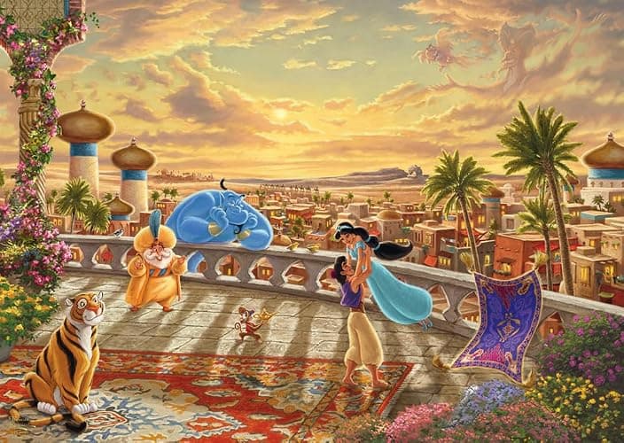 Schmidt 58032 Thomas Kinkade Disney, Aladdin - Jasmine Dancing in the Desert Sunlight, Puzzle da 1000 pezzi - Image 1