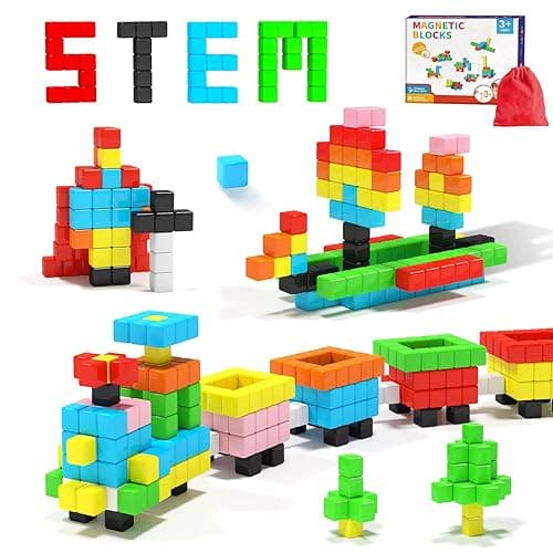 Hiwawind 40pcs Magnetic Blocks -Ideal Gifts for 3 4 5 6 Year Old,STEM Learning Toys for 3-5 Year Old Boys & Girls, Safe & Strong Building Blocks with ASMR Sounds,Classroom Must Haves - Image 1