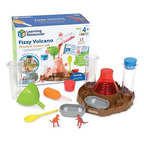 Learning Resources Forschungslabor „Blubbernder Vulkan“ für Vorschüler, ab 4 Jahren, Kinder-Chemiebaukasten mit schäumender Reaktion, Mint-Spielzeug für Kinder, 13-teilig - Image 1