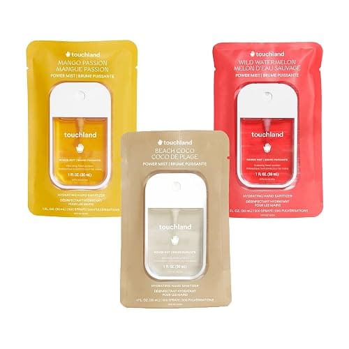 Touchland Power Mist Hydrating Hand Sanitizer Spray, TROPICAL Trio Set (Beach Coco, Wild Watermelon, Mango Passion), 1 FL. OZ. Travel Size (Set of 3) - Image 1