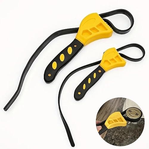 SavvyFIX 2-Pack Adjustable Rubber Strap Wrench Set – 25.20" & 20.48" Heavy-Duty Strap Wrench for Oil Filter, Jar Opener, Water Filter, Plumbing, Sink, Faucet – Non-Slip Multipurpose Wrench Tool - Image 1