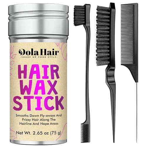Dolahair Hair Wax Stick - Flyaway Control and Styling Pomade for Kids, Women, and Men - Accessorie Slick Back Hair Brush Kit Hair Bun Maker (Pack of 4) - Image 1
