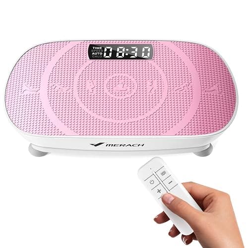 MERACH Vibration Plate Exercise Machine, Curved Vibration Plate for Lymphatic Drainage Weight Loss, Vibrating Plate with Real-Time Calorie Tracking on LED Display, Workout Equipment for Home Women Men - Image 1