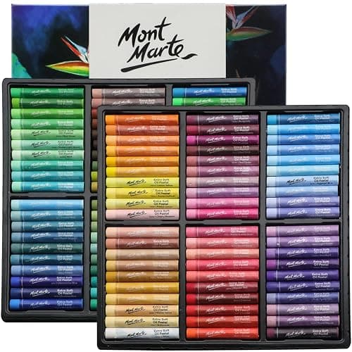 Mont Marte Extra Soft Oil Pastels Vibrant Hues Premium 120pc, Assorted Bright Colors, Vibrant, Buttery, Versatile Art Pastels for Blending, Layering & Shading, Art, Craft, Coloring and Sketching - Image 1
