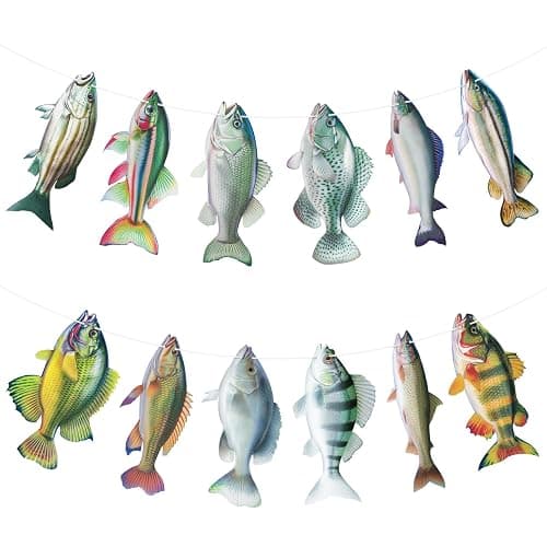 Abilat Gone Fishing Hanging Banner Fish Birthday Party Decorations for Kids Adults Bass Fishing Tournament Supplies Fish Themed Party Supplies Under The Sea Decor - Image 1